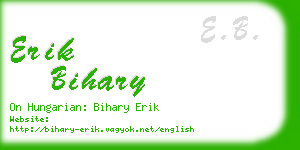 erik bihary business card